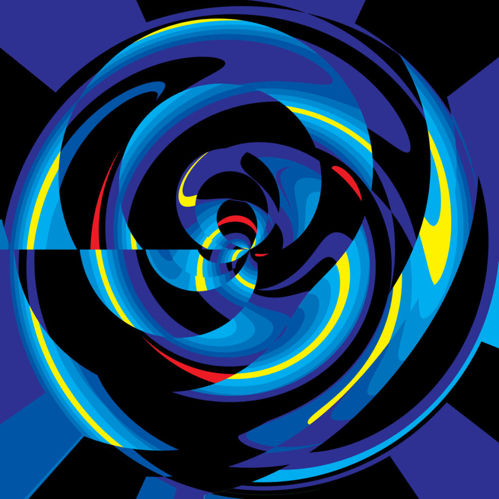 XX6 - Maurizio Bonolis, BLUE VORTEX,  Computer Aided Painting, cm. 60x60, 2025