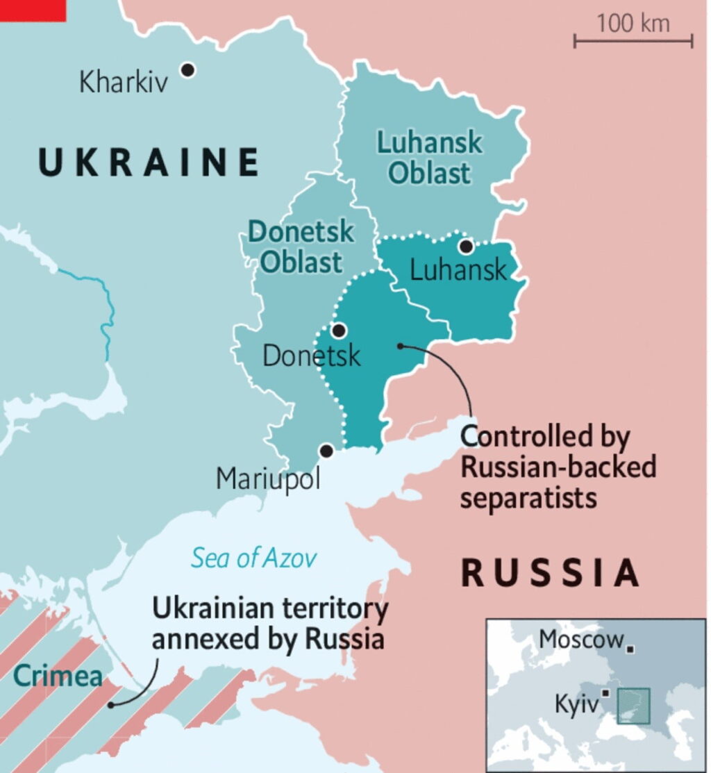 mappa donbass 2014/2022